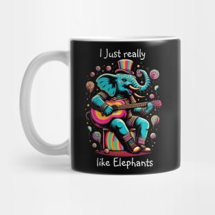 Melodic Pachyderm: Elephant Strumming a Guitar Mug